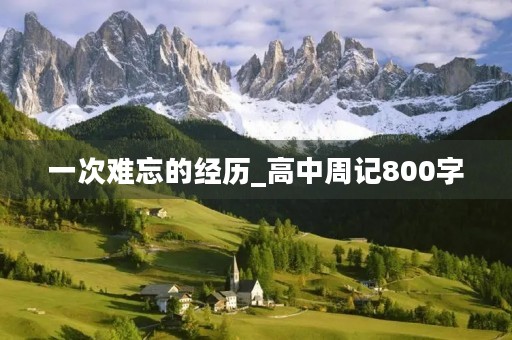 一次难忘的经历_高中周记800字
