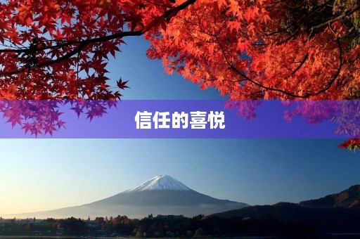 信任的喜悦 信任的喜悦