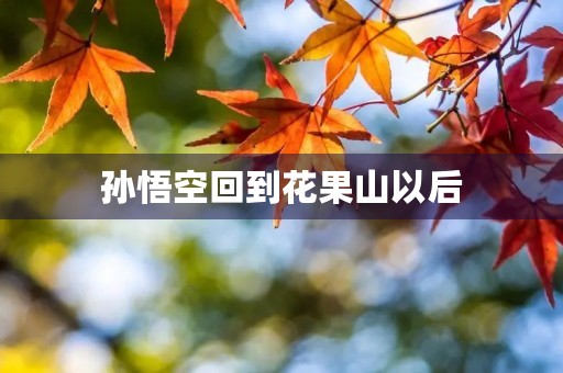 孙悟空回到花果山以后