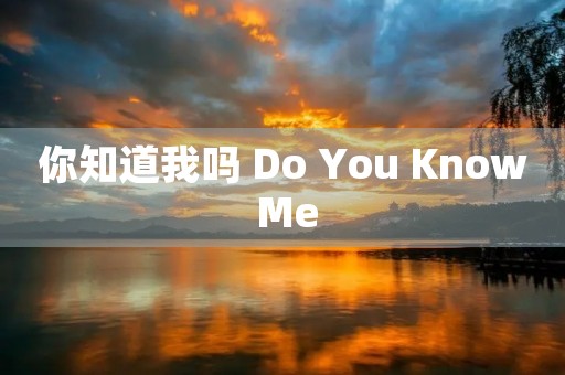 你知道我吗 Do You Know Me
