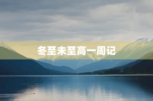 冬至未至高一周记