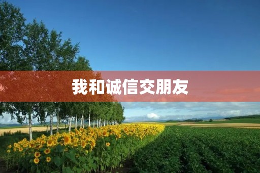 我和诚信交朋友