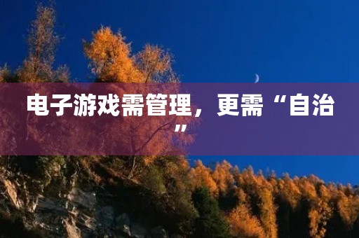 电子游戏需管理，更需“自治”