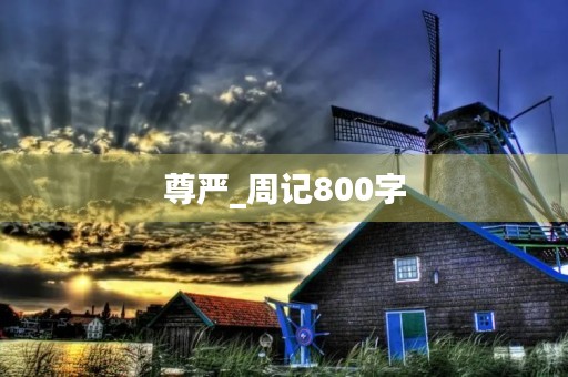 尊严_周记800字