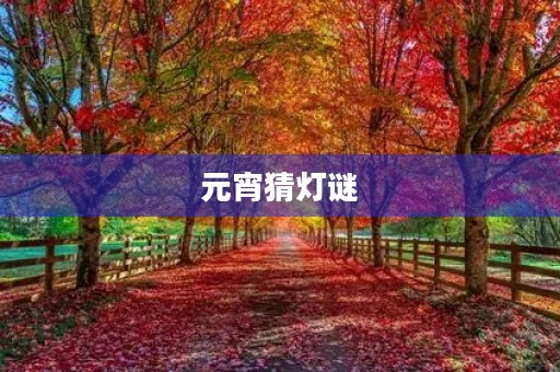 元宵猜灯谜 元宵猜灯谜