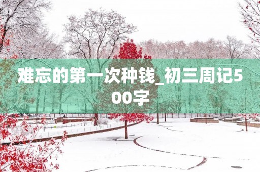 难忘的第一次种钱_初三周记500字 难忘的第一次种钱_初三周记500字