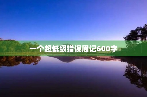一个超低级错误周记600字 一个超低级错误周记600字