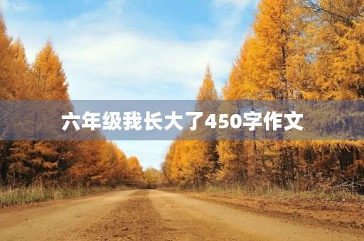 六年级我长大了450字作文 六年级我长大了450字作文