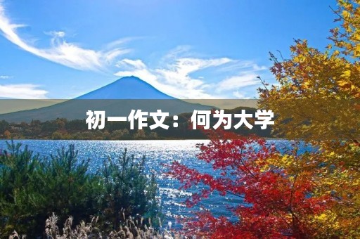 初一作文:何为大学 初一作文:何为大学