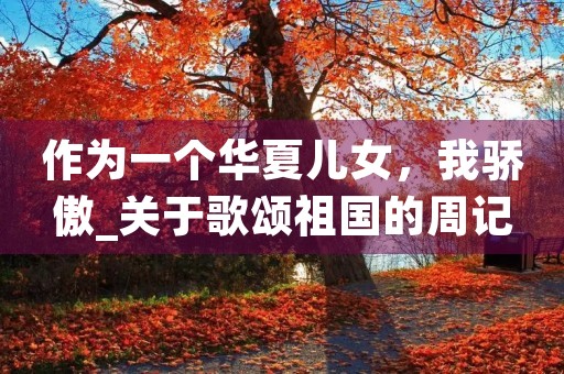 作为一个华夏儿女，我骄傲_关于歌颂祖国的周记