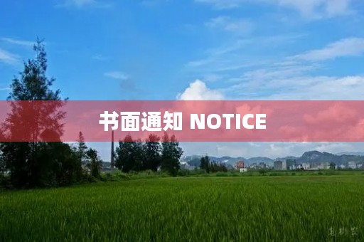 书面通知 NOTICE