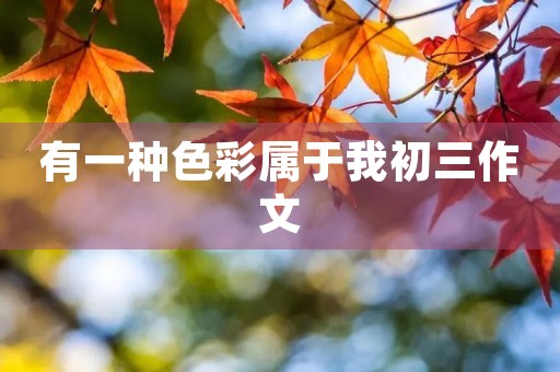 有一种色彩属于我初三作文 有一种色彩属于我初三作文