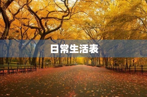 日常生活表