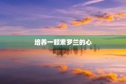 培养一颗紫罗兰的心 培养一颗紫罗兰的心