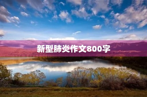 新型肺炎作文800字