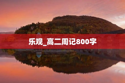 乐观_高二周记800字