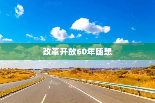 改革开放60年随想