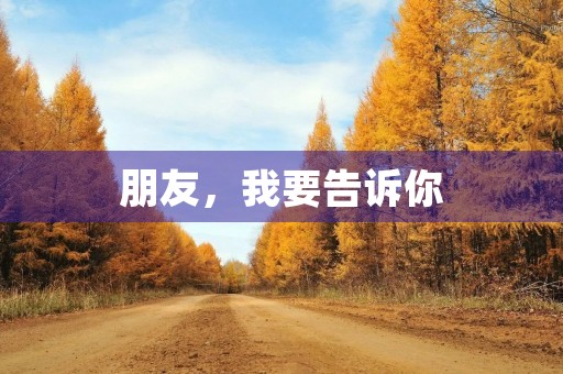 朋友，我要告诉你