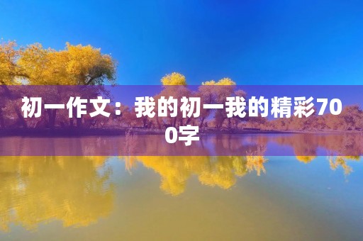 初一作文：我的初一我的精彩700字