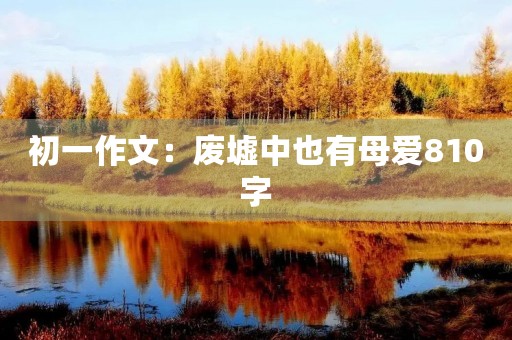 初一作文：废墟中也有母爱810字