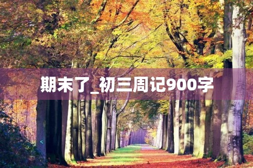 期末了_初三周记900字