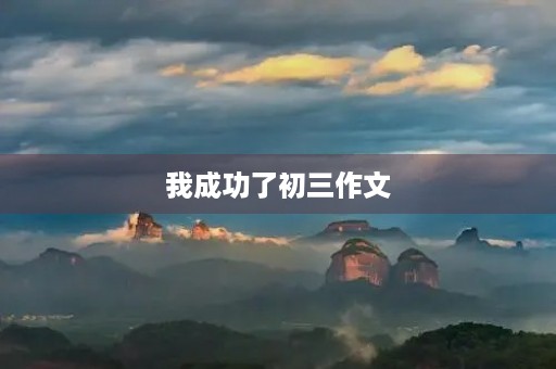 我成功了初三作文 我成功了初三作文