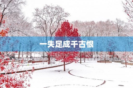 一失足成千古恨