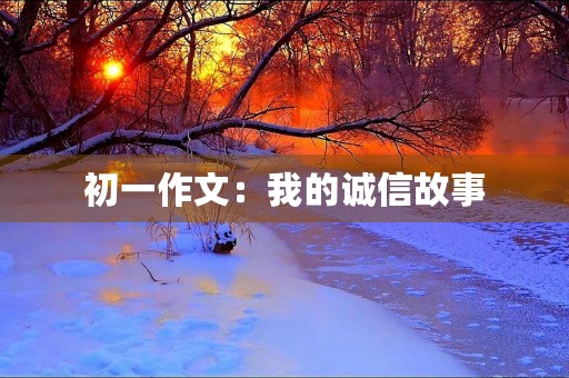 初一作文：我的诚信故事