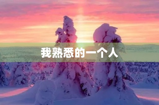 我熟悉的一个人