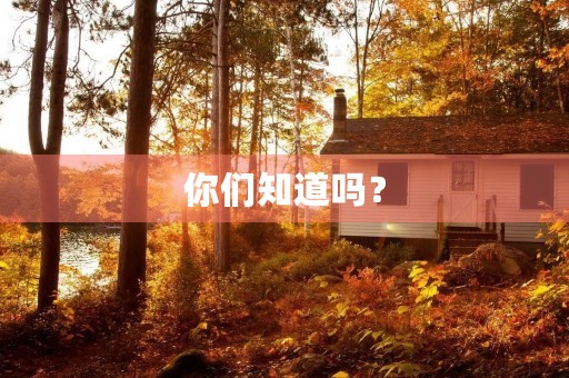 你们知道吗？