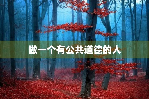 做一个有公共道德的人