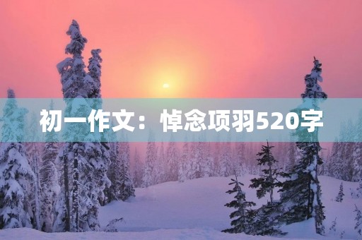 初一作文：悼念项羽520字
