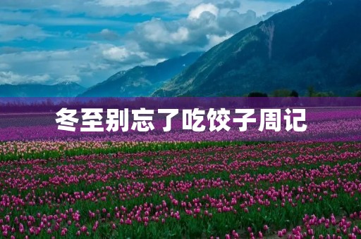冬至别忘了吃饺子周记