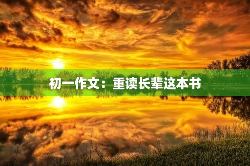 初一作文：重读长辈这本书