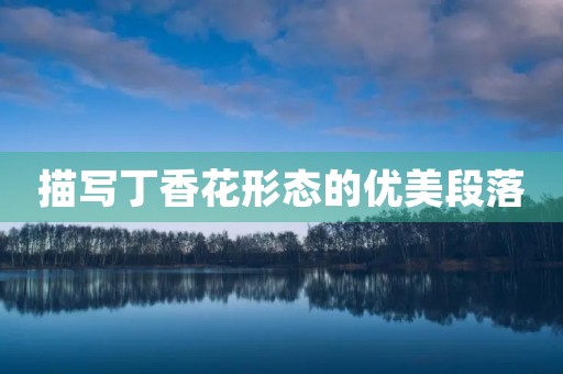 描写丁香花形态的优美段落