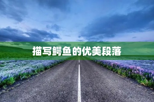 描写鳄鱼的优美段落 描写鳄鱼的优美段落