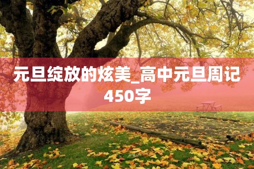 元旦绽放的炫美_高中元旦周记450字