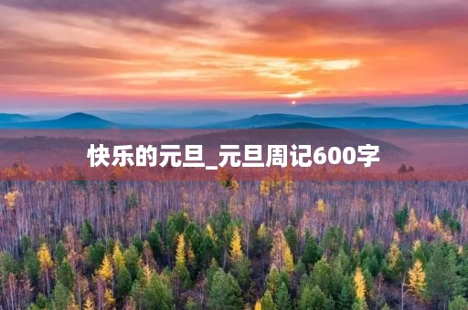 快乐的元旦_元旦周记600字 快乐的元旦_元旦周记600字