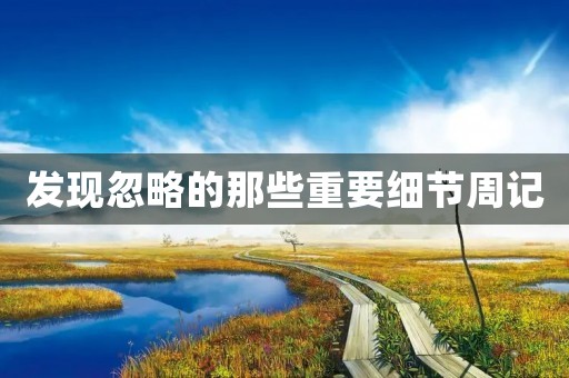 发现忽略的那些重要细节周记