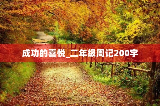 成功的喜悦_二年级周记200字