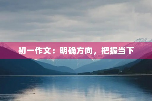 初一作文：明确方向，把握当下